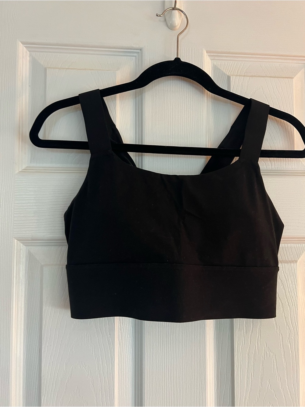 Athleta Black Wide-Strap Crop Sports Bra